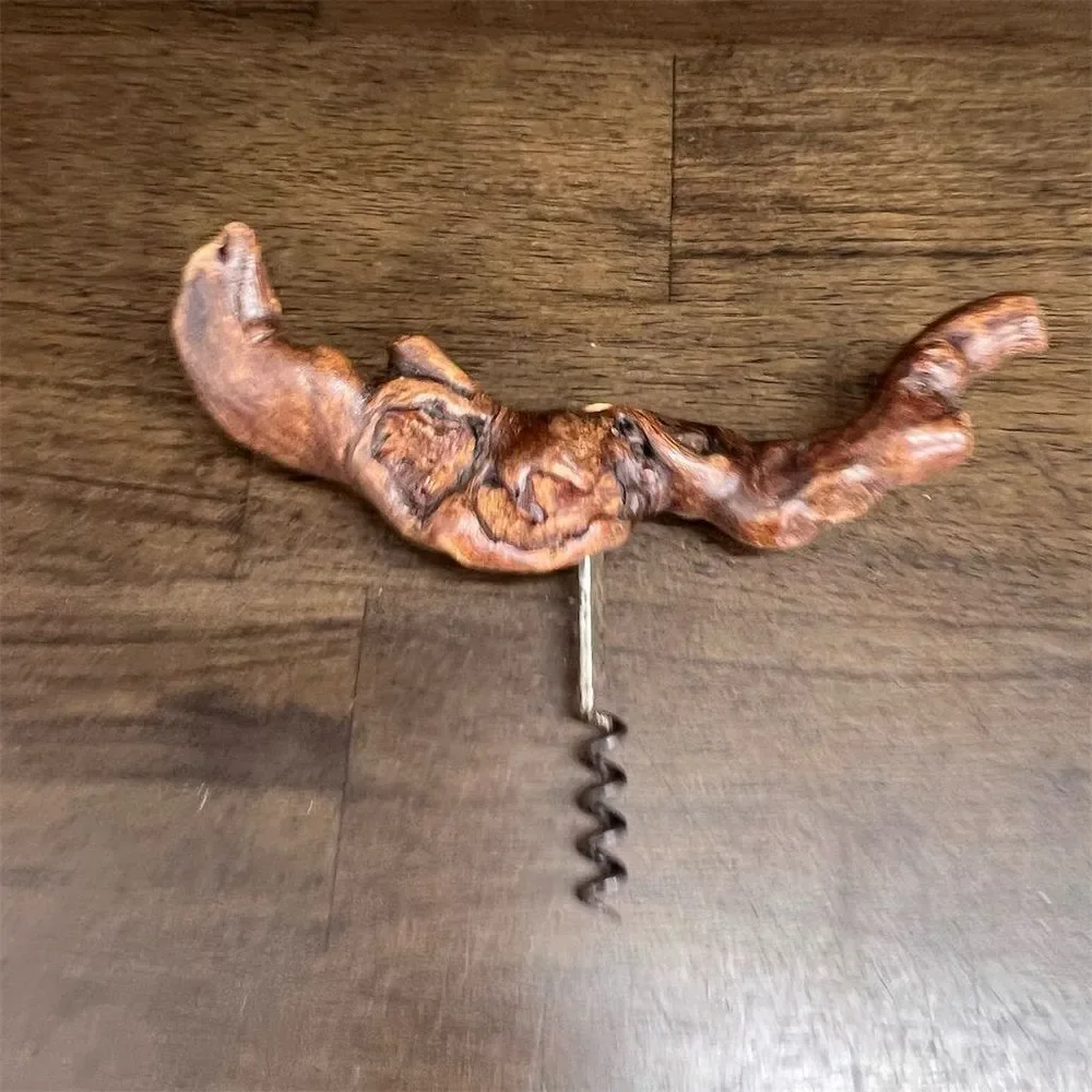 Handcrafted Wooden Metal Twister Corkscrew Rustic Wild Animal Theme Lightweight‎
